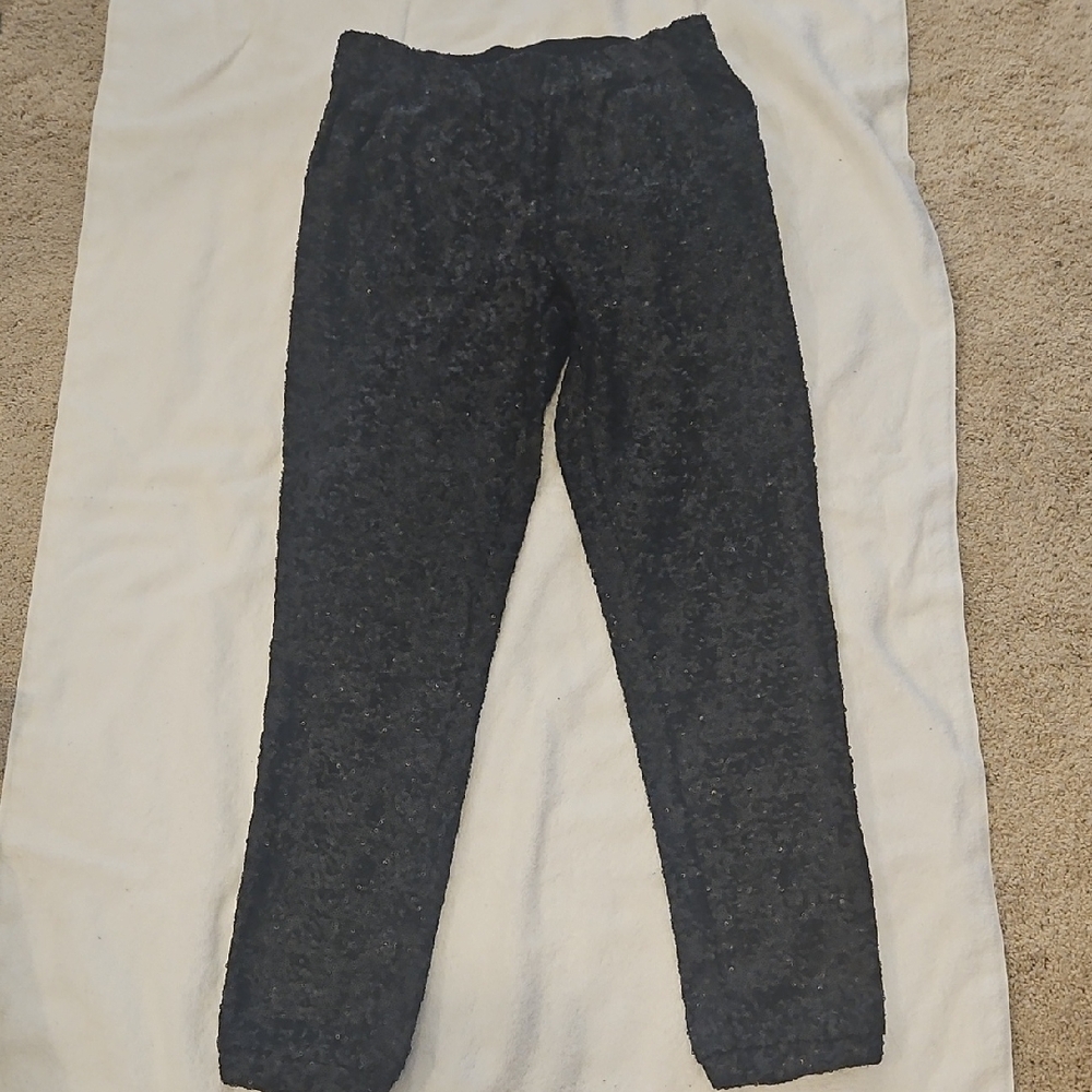 Free People Black Sequin Pants Sz XS/ petite